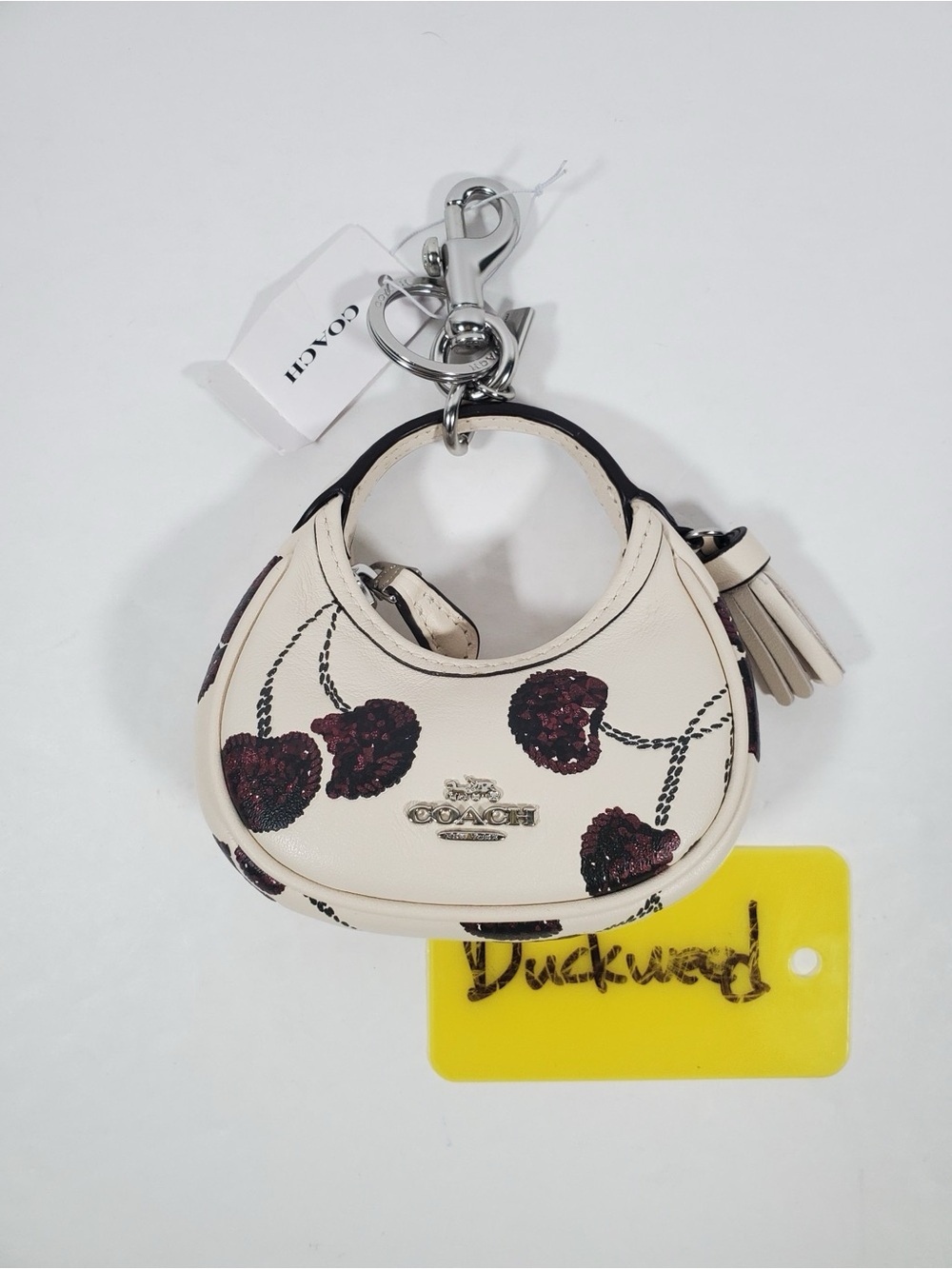 Coach Carmen Bag Charm With Cherry Print NWT